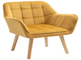 Modern Armchair, Accent Chair with Wide Arms, Slanted Back and Rubber Wood Legs for Living Room, T3398P328135