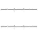 Sliding Door Hardware Kit 200 cm Stainless Steel Silver 3295766