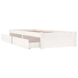 Bed Frame without Mattress with Drawers White Small Single 3103454