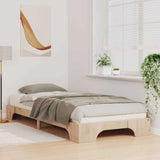 Bed Frame Brown 90 x 210 cm Solid Pine Wood 872893