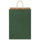 Paper Bags 250 pcs with Handles Green 32x17x44 cm 4101734