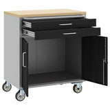 Trolley Rolling Workbench Black and Grey 75 x 45 x 85 cm 4103487