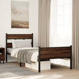 Bed Frame without Mattress Brown Oak 107x203 cm Engineered Wood 4017340