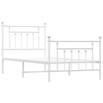 ZNTS Metal Bed Frame without Mattress with Footboard White 90x190cm 353596