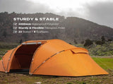 4-6 Man Camping Tent with Living Area and 2 Bedrooms, Hiking Sun Shelter, UV Protection Tunnel Tent, T3398P348679