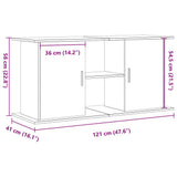 Aquarium Stand Old Wood 121x41x58 cm Engineered Wood 857282