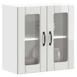 Kitchen Wall Cabinet with Glass Door Lucca High Gloss White Engineered Wood 853909