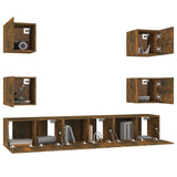 7 Piece TV Cabinet Set Smoked Oak Engineered Wood 3120242
