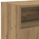 TV Cabinet with LED Lights Artisian Oak 120x30x50 cm Engineered Wood 856352