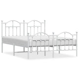 Metal Bed Frame without Mattress with Footboard White 140x200cm 353507