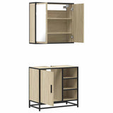 2 Piece Bathroom Furniture Set Sonoma Oak Engineered Wood 3300906