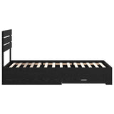 Bed Frame with Drawer with Headboard Manual Engineered Wood 3411692