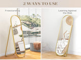 40 x 160cm Full Length Mirror, Floor Standing, Wall-Mounted or Leaning Against Wall Tall Mirror w/ T3398P341322
