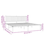 ZNTS Metal Bed Frame without Mattress with Headboard White 180x200cm 350935