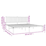 ZNTS Metal Bed Frame without Mattress with Headboard White 180x200cm 350935