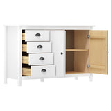 Sideboard Hill White 130x40x80 cm Solid Pine Wood 288932