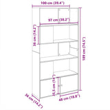 Bookcase Sonoma Oak 100x36x189 cm Engineered Wood 3295326