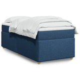 Box Spring Bed with Mattress Blue 90x200 cm Fabric 3285351