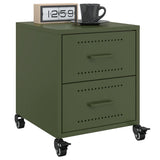 Bedside Cabinets 2 pcs Olive Green 36x39x43.5 cm Steel 846635