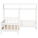 Day Bed and Bench Set with Roof without Mattress White 80x200 cm 3282219