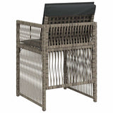 Garden Chairs with Cushions 4 pcs Grey Poly Rattan 364968