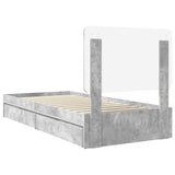 Storage Bed Concrete Grey 100 x 200 cm Engineered Wood 3412717