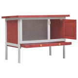 Outdoor Rabbit Hutch 1 Layer Red Wood 170830