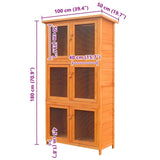 Animal Rabbit Cage 6 Rooms Wood 170347