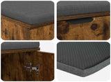 Hall Bench with Cushion with Shelf Smoked Oak 80 x 38 x 46 cm 891484