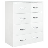 Sideboard with 4 Drawers 60x30.5x71 cm High Gloss White 342579