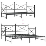 ZNTS Daybed with Trundle without Mattress Black 100x190 cm Steel 4104676