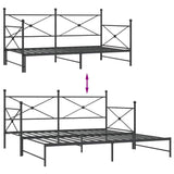 ZNTS Daybed with Trundle without Mattress Black 100x190 cm Steel 4104676