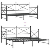 Daybed with Trundle without Mattress Black 100x200 cm Steel 4104677