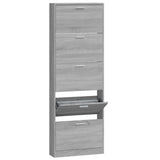 Shoe Cabinet Grey Sonoma 59x17x169 cm Engineered Wood 342516