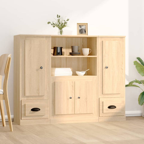 Highboards 3 pcs Sonoma Oak Engineered Wood 3185314