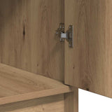 Dressing Table with Mirror Lights 3 pcs Brown Engineered Wood 3334253