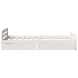 ZNTS Bed frame without Mattress White 100x200 cm Solid Wood Pine 3309045