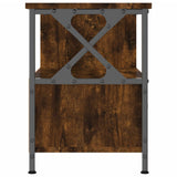 TV Cabinet Smoked Oak 90x33x45 cm Engineered Wood&Iron 831795