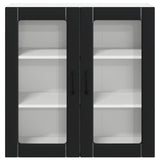 Wall Glass Cabinet LUCCA Black 80 x 31 x 80 cm Engineered Wood 885066