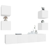 6 Piece TV Cabinet Set White Engineered Wood 3114254