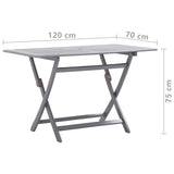 Garden Dining Set Grey Solid acacia wood Medium Foldable 3057871