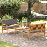 Garden Sofa Set with Cushion 3 pcs Brown Solid Acacia wood 3325230