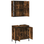 ZNTS 2 Piece Bathroom Furniture Set Smoked Oak Engineered Wood 3214722