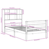 Bookcase Bed without Mattress White 90x190 cm Single Solid Wood Pine 3321886