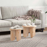 Coffee Table 2 pcs Natural Solid Pine wood 873553