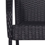 ZNTS 5 Piece Garden Dining Set Black Poly Rattan 3156656