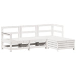 4 Piece Garden Sofa Set White Solid Wood Pine 3250777