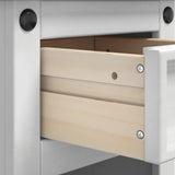 Bedside Table Corona White 35 x 32.5 x 58 cm Solid Pine Wood 42021183