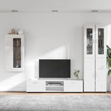 TV Cabinet Set FLORIN 3 pcs High Gloss White Engineered Wood 3397968