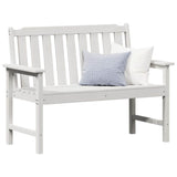 Garden Bench with Cushion White 120 x 59 x 88cm HDPE 42006601
